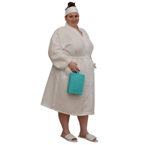 Robe - Adult Waffle Weave - 48" Length - XXL - White Color